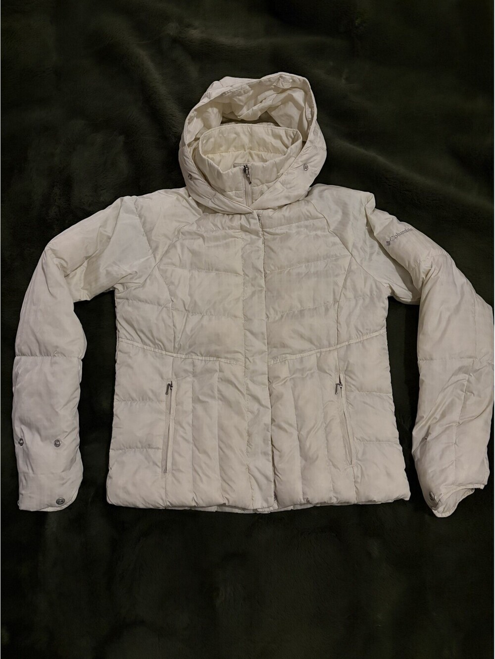 Vintage Columbia Women’s Jacket Hooded Ivory Medium
